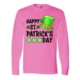 thumbnail image 1 of Inktastic Happy St. Patrick's Day Green Hat and Clovers Long Sleeve T-Shirt, 1 of 5