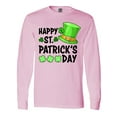 thumbnail image 1 of Inktastic Happy St. Patrick's Day Green Hat and Clovers Long Sleeve T-Shirt, 1 of 5