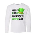 thumbnail image 1 of Inktastic Happy St. Patrick's Day Green Hat and Clovers Long Sleeve Youth T-Shirt, 1 of 5