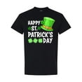 thumbnail image 1 of Inktastic Happy St. Patrick's Day Green Hat and Clovers T-Shirt, 1 of 5