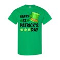 thumbnail image 1 of Inktastic Happy St. Patrick's Day Green Hat and Clovers T-Shirt, 1 of 5