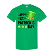 Inktastic Happy St. Patricks Day Green Hat and Clovers T-Shirt