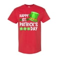 thumbnail image 1 of Inktastic Happy St. Patrick's Day Green Hat and Clovers T-Shirt, 1 of 5