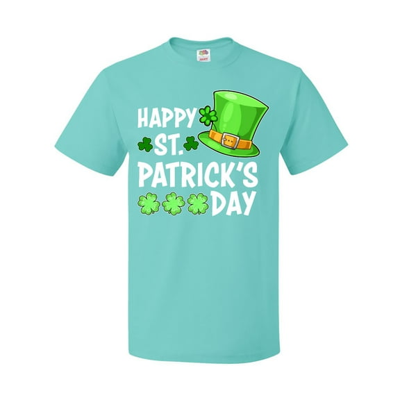 Inktastic Happy St. Patrick's Day Green Hat and Clovers T-Shirt