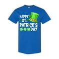 thumbnail image 1 of Inktastic Happy St. Patrick's Day Green Hat and Clovers T-Shirt, 1 of 5