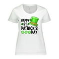 thumbnail image 1 of Inktastic Happy St. Patrick's Day Green Hat and Clovers Women's Plus Size T-Shirt, 1 of 5