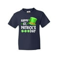 thumbnail image 1 of Inktastic Happy St. Patrick's Day Green Hat and Clovers Youth T-Shirt, 1 of 5