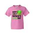 thumbnail image 1 of Inktastic Happy St. Patrick's Day Green Hat and Clovers Youth T-Shirt, 1 of 5