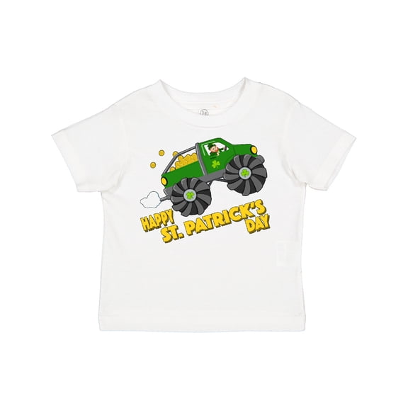 Inktastic Happy St. Patrick's Day Monster Truck with Leprechaun Boys or Girls Toddler T-Shirt