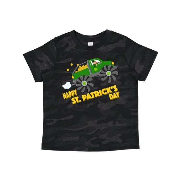 Inktastic Happy St. Patrick's Day Monster Truck with Leprechaun Boys or Girls Toddler T-Shirt