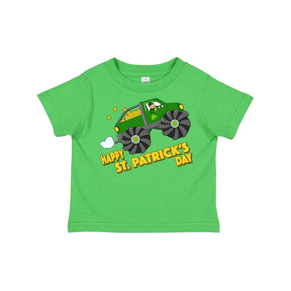 Inktastic Happy St. Patrick's Day Monster Truck with Leprechaun Boys or Girls Toddler T-Shirt