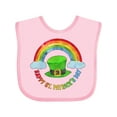 thumbnail image 1 of Inktastic Happy St. Patrick's Day Rainbow and Hat Boys or Girls Baby Bib, 1 of 4