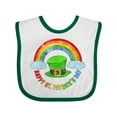 thumbnail image 1 of Inktastic Happy St. Patrick's Day Rainbow and Hat Boys or Girls Baby Bib, 1 of 4