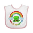 thumbnail image 1 of Inktastic Happy St. Patrick's Day Rainbow and Hat Boys or Girls Baby Bib, 1 of 4