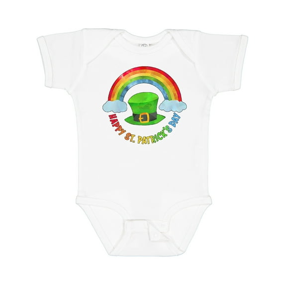 Inktastic Happy St. Patrick's Day Rainbow and Hat Boys or Girls Baby Bodysuit