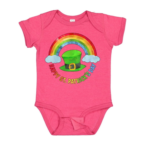 Inktastic Happy St. Patrick's Day Rainbow and Hat Boys or Girls Baby Bodysuit