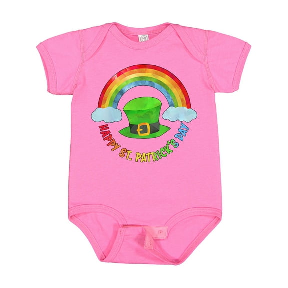 Inktastic Happy St. Patrick's Day Rainbow and Hat Boys or Girls Baby Bodysuit
