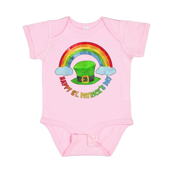 Inktastic Happy St. Patrick's Day Rainbow and Hat Boys or Girls Baby Bodysuit
