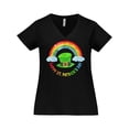 thumbnail image 1 of Inktastic Happy St. Patrick's Day Rainbow and Hat Women's Plus Size V-Neck T-Shirt, 1 of 5