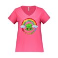 thumbnail image 1 of Inktastic Happy St. Patrick's Day Rainbow and Hat Women's Plus Size V-Neck T-Shirt, 1 of 4