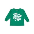 thumbnail image 1 of Inktastic Happy St. Patrick's Day Shamrock Silhouette in White Boys or Girls Long Sleeve Toddler T-Shirt, 1 of 5