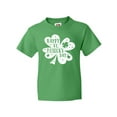 thumbnail image 1 of Inktastic Happy St. Patrick's Day Shamrock Silhouette in White Youth T-Shirt, 1 of 5