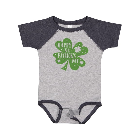 Inktastic Happy St. Patrick's Day Shamrock in Green Boys or Girls Baby Bodysuit