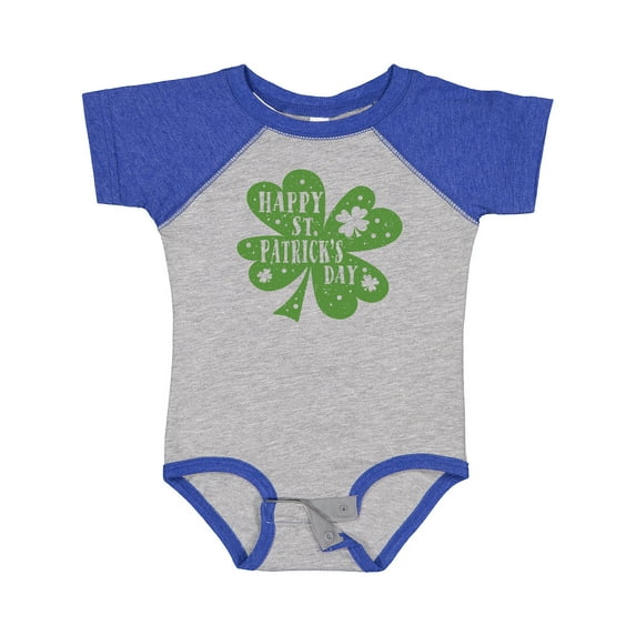 Inktastic Happy St. Patrick's Day Shamrock in Green Boys or Girls Baby Bodysuit