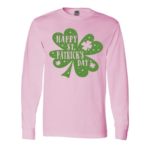 Inktastic Happy St. Patrick's Day Shamrock in Green Long Sleeve T-Shirt