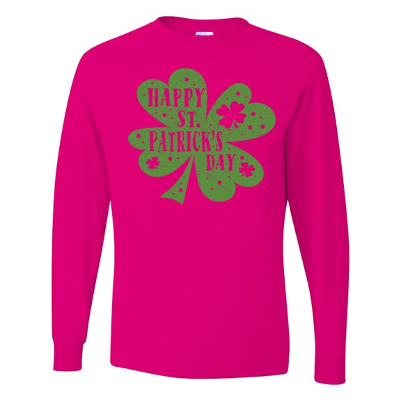 Inktastic Happy St. Patrick's Day Shamrock in Green Long Sleeve T-Shirt