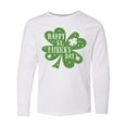 thumbnail image 1 of Inktastic Happy St. Patrick's Day Shamrock in Green Long Sleeve Youth T-Shirt, 1 of 5