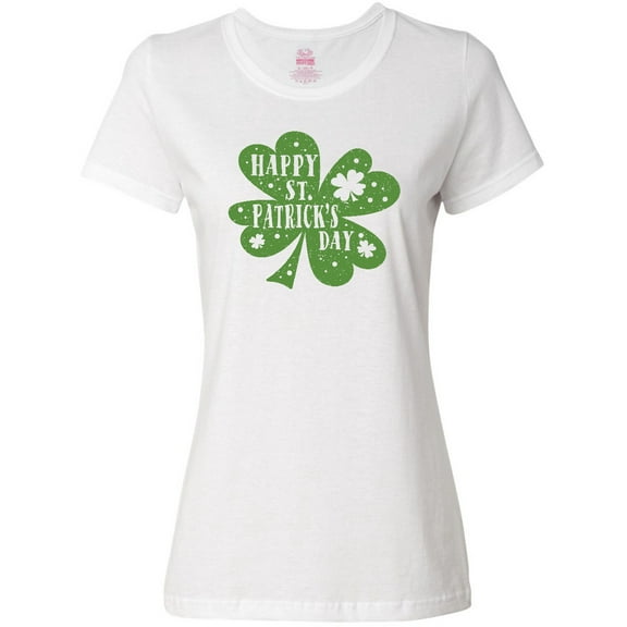 Inktastic Happy St. Patrick's Day Shamrock in Green Women's T-Shirt