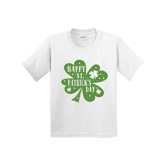 Inktastic Happy St. Patrick's Day Shamrock in Green Youth T-Shirt