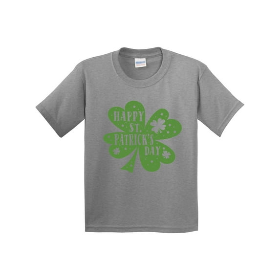 Inktastic Happy St. Patrick's Day Shamrock in Green Youth T-Shirt