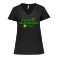 thumbnail image 1 of Inktastic Happy St. Patrick's Day Women's Plus Size V-Neck T-Shirt, 1 of 5