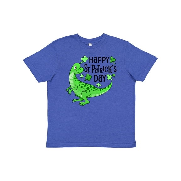 Inktastic Happy St. Patrick's Day- green dinosaur Youth T-Shirt