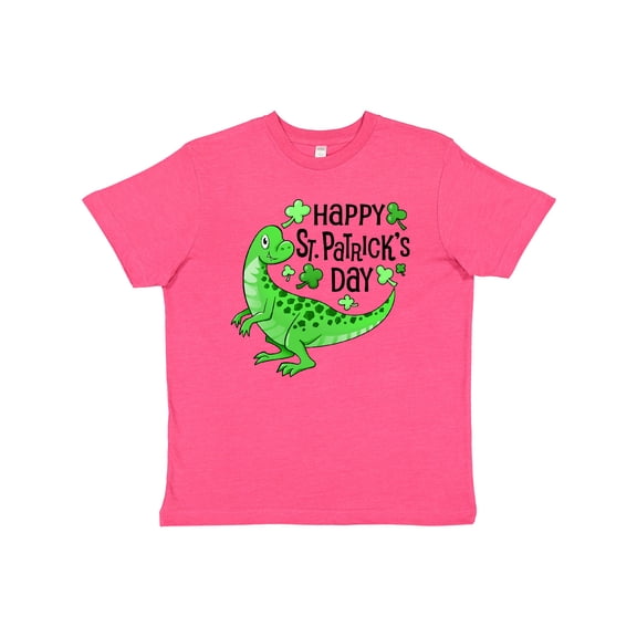 Inktastic Happy St. Patrick's Day- green dinosaur Youth T-Shirt
