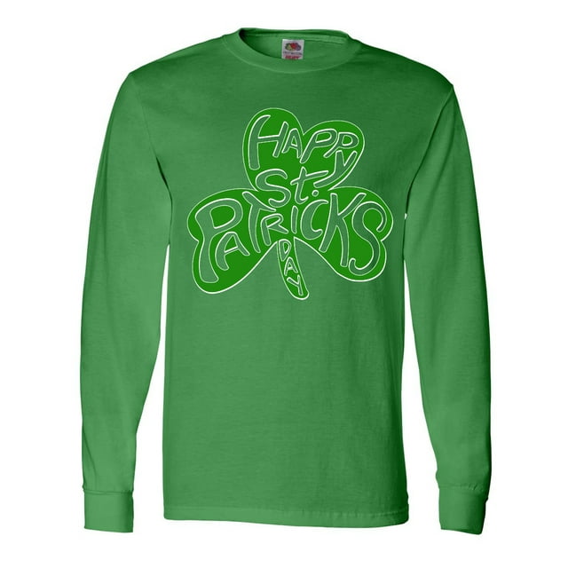 Inktastic Happy St. Patrick's Day- green shamrock cutout Long Sleeve T-Shirt