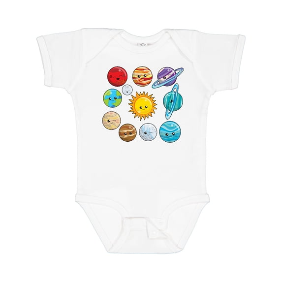 Inktastic Happy Sun Moon and Planets Boys or Girls Baby Bodysuit
