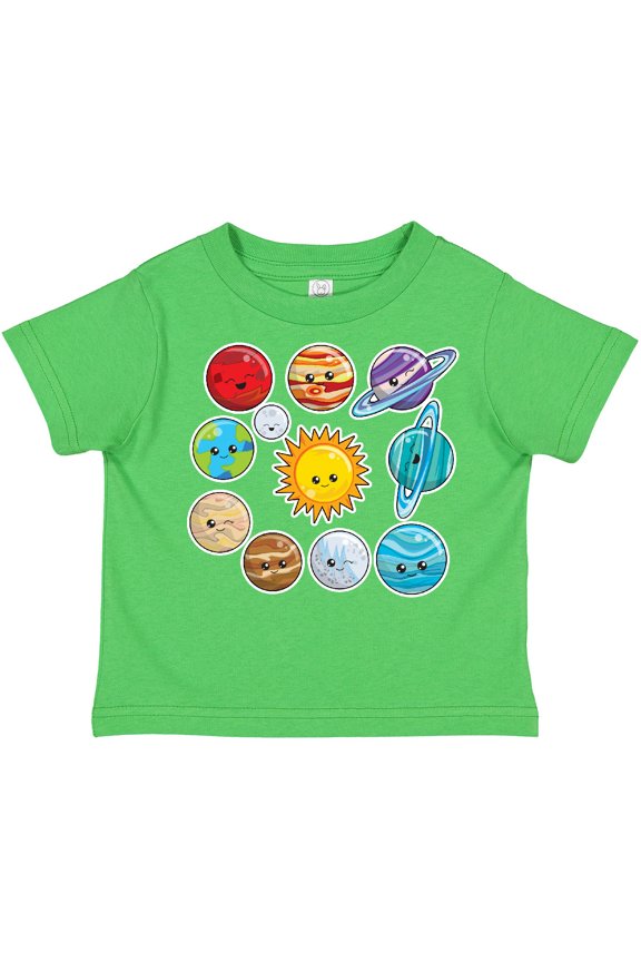 Happy Sun Moon and Planets Boys or Girls Toddler T-Shirt