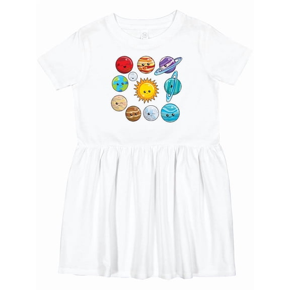 Inktastic Happy Sun Moon and Planets Girls Toddler Dress