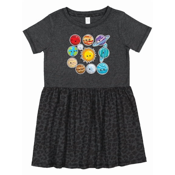 Inktastic Happy Sun Moon and Planets Girls Toddler Dress