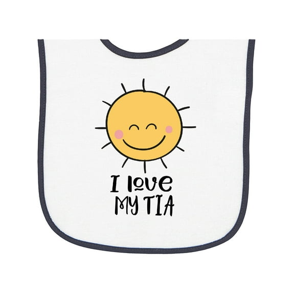 Inktastic Happy Sunshine I Love My Tia Baby Terry Cloth Bib