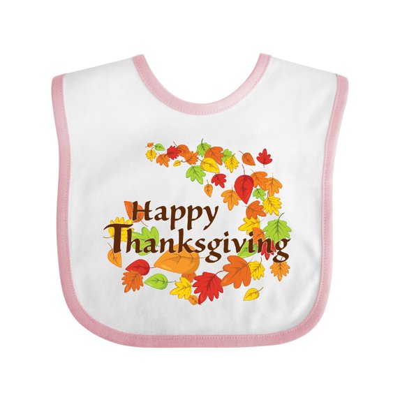 Inktastic Happy Thanksgiving Boys or Girls Baby Bib