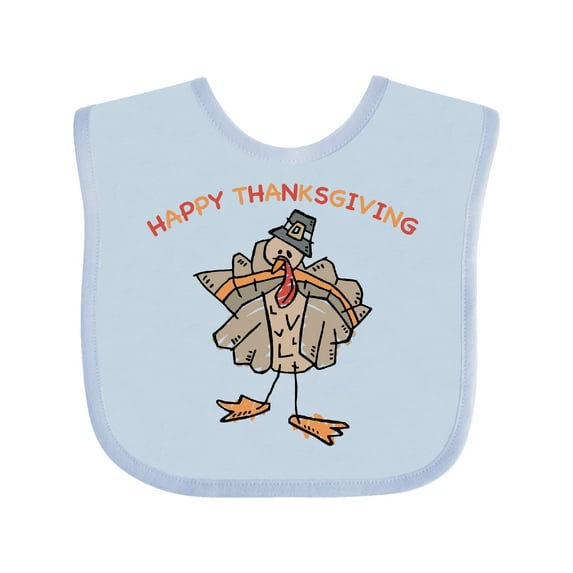 Inktastic Happy Thanksgiving Boys or Girls Baby Bib