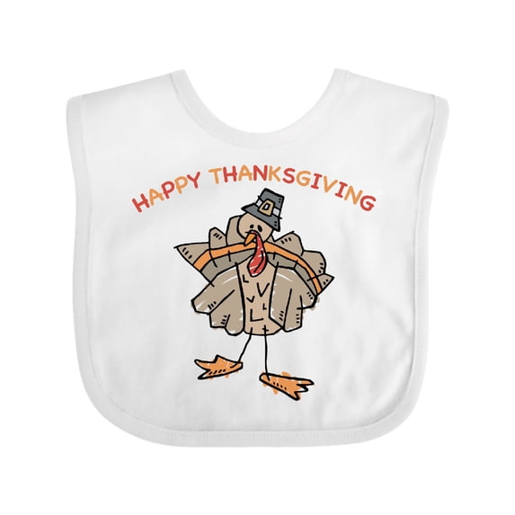 Inktastic Happy Thanksgiving Boys or Girls Baby Bib