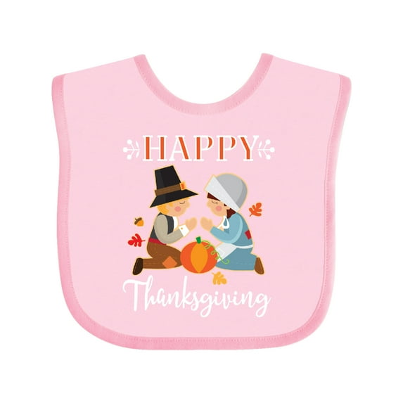 Inktastic Happy Thanksgiving Christian Pilgrims Holiday Boys or Girls Baby Bib