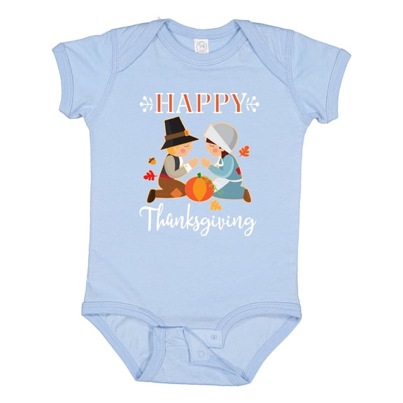 Inktastic Happy Thanksgiving Christian Pilgrims Holiday Boys or Girls Baby Bodysuit