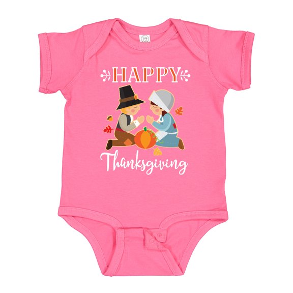Inktastic Happy Thanksgiving Christian Pilgrims Holiday Boys or Girls Baby Bodysuit
