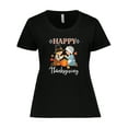 thumbnail image 1 of Inktastic Happy Thanksgiving Christian Pilgrims Holiday Women's Plus Size T-Shirt, 1 of 5